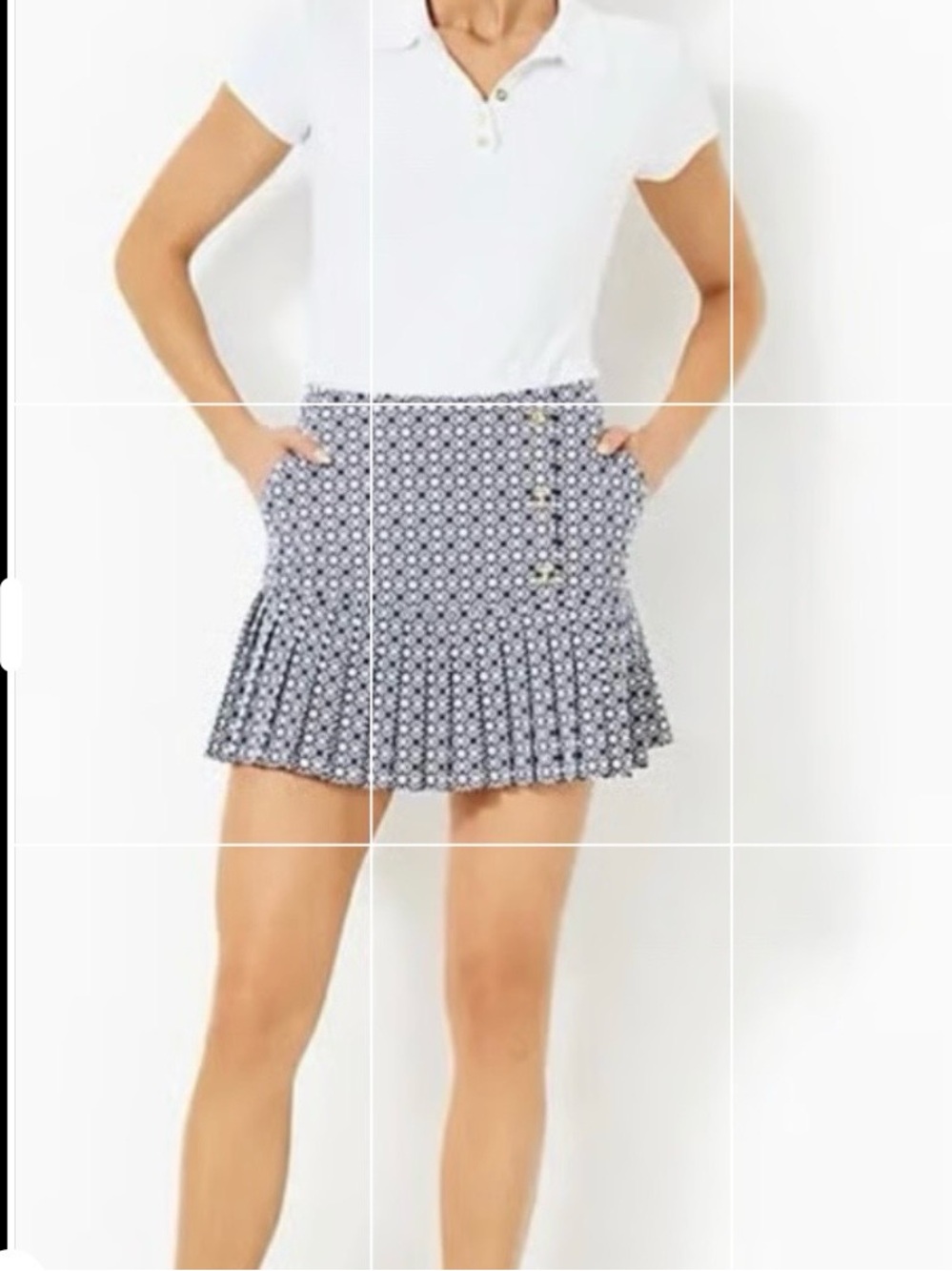 Lilly Pulitzer White Polo & Navy/Blue Patterned Skort Set - Picture 2 of 6